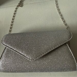 Ladies shoulder bag, silver, used once, SHEIN